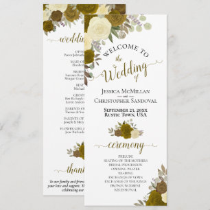 Elegante Hochzeit von Gelb und Gold Programm