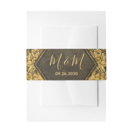 Elegante Hochzeit von Gold Peony Floral Einladungsbanderole