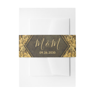 Elegante Hochzeit von Gold Peony Floral Einladungsbanderole