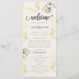 Elegante Hochzeit von Gold Peony Floral Programm