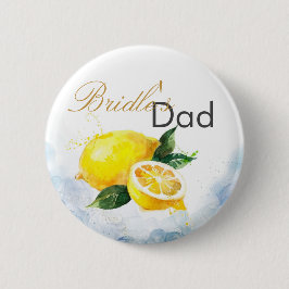 Elegante Hochzeit von Lemon Yellow & Blue Watercol Button