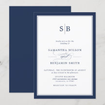 Elegante Hochzeit von Navy und White Monogram