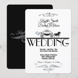 Elegante Hochzeit von Pferden und Buggyen Einladung
