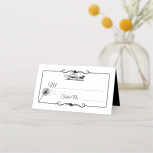 Elegante Hochzeit von Pferden und Buggyen Platzkarte
