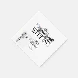 Elegante Hochzeit von Pferden und Buggyen Serviette