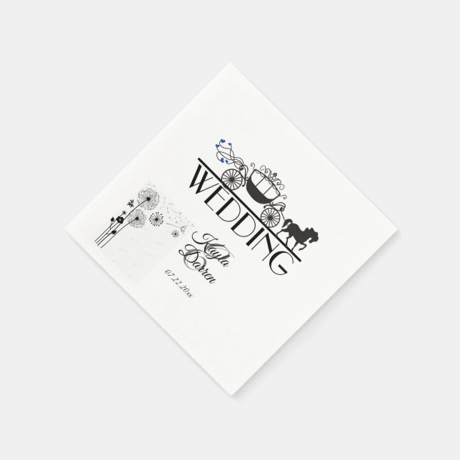 Elegante Hochzeit von Pferden und Buggyen Serviette (Ecke)