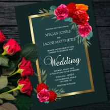 Elegante Hochzeit von Red Green Gold Floral