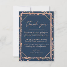 Elegante Hochzeit von Rose Gold & Navy Blues