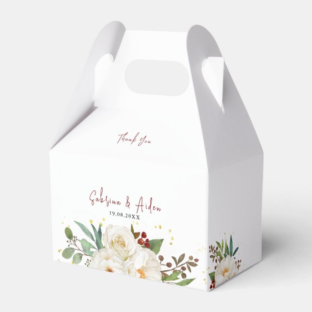 Elegante Hochzeit von Rosenblumen Geschenkschachtel (Vorderseite)