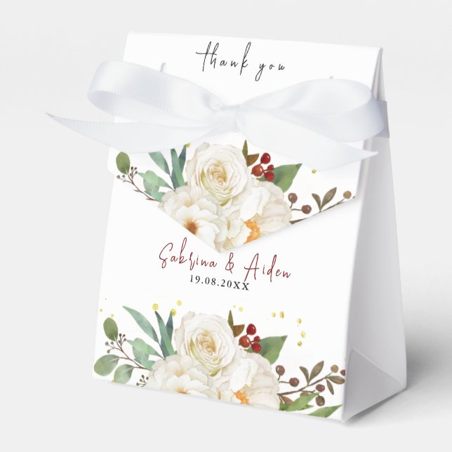 Elegante Hochzeit von Rosenblumen Geschenkschachtel (Vorderseite)