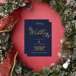 Elegante Hochzeit von Seen und Gold Foil Folieneinladung