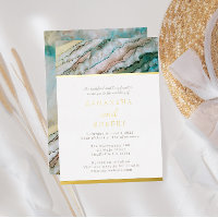 Elegante Hochzeit von Turqoise und Gold Driftwood 