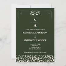 Elegante Hochzeit von Viktorianischen Waldgrün