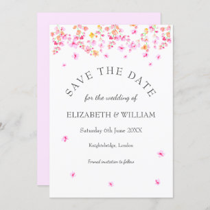 Elegante Hochzeit von Wasserfarben - das Datum spe Einladung