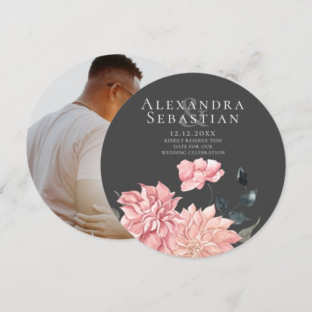 Elegante Hochzeit von Wasserfarben: Das Datum spei Save The Date (Vorne/Hinten)