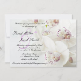 Elegante Hochzeit von Weiß und Lila Orchideen Einladung