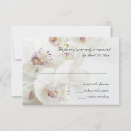 Elegante Hochzeit von Weiß und Lila Orchideen RSVP Karte