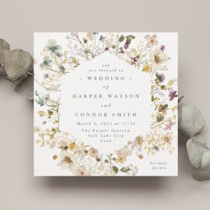 Elegante Hochzeit von Wildblume-Pampas-Hochzeit mi Einladung