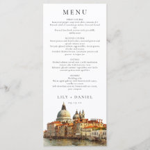 Elegante Hochzeit Wasserfarben Venedig Skyline