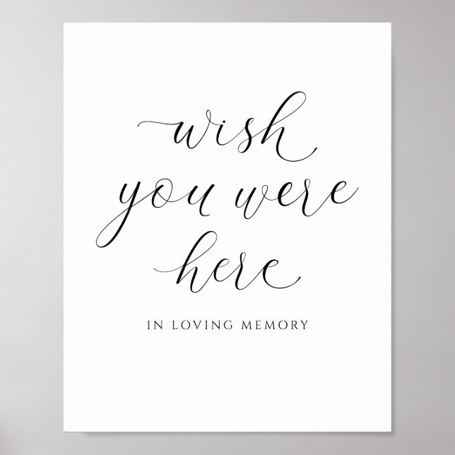 Elegante Hochzeit wünscht, Sie wären hier im Gedäc Poster (Vorne)