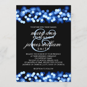 Elegante Hochzeitblauer Hollywood-Zauber Einladung