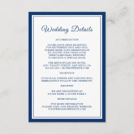 Elegante Hochzeitdetails Begleitkarte