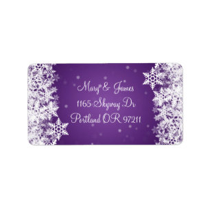 Elegante Hochzeiten Adresse Winterschneeflocken Li Adressaufkleber