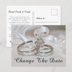 Elegante Hochzeiten ändern das Datum Save the Date Postkarte