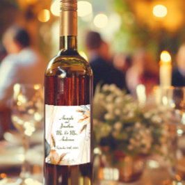 Elegante Hochzeiten Bohemischer Wasserfarben anpas Weinetikett