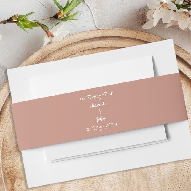 Elegante Hochzeiten Calligraphy Rose Gold Classic Einladungsbanderole (Von Creator hochgeladen)