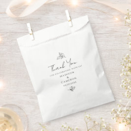 Elegante Hochzeiten Danke Ihnen Schwarz & Weiß Blä Geschenktütchen