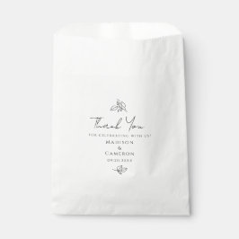 Elegante Hochzeiten Danke Ihnen Schwarz & Weiß Blä Geschenktütchen