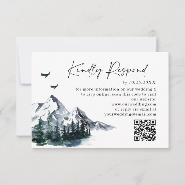 Elegante Hochzeiten im Wald RSVP Karte (Vorderseite)