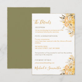 Elegante Hochzeiten in Gelb und Elfenbeinküste Begleitkarte