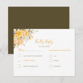 Elegante Hochzeiten in Gelb und Elfenbeinküste RSVP Karte