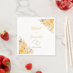Elegante Hochzeiten in Gelb und Elfenbeinküste Serviette