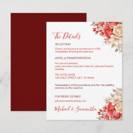 Elegante Hochzeiten in Rot und Elfenbeinküste Begleitkarte
