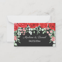 Elegante Hochzeiten in Rot und Schwarz Platzkarte