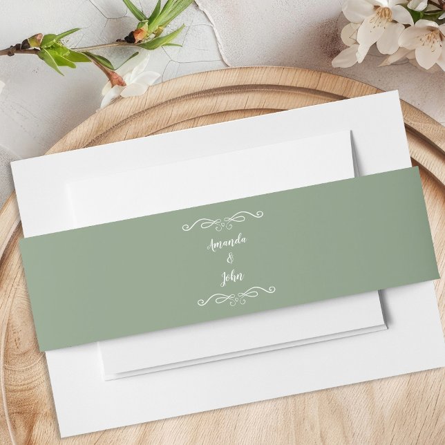 Elegante Hochzeiten Kalligrafie Romantische Seite  Einladungsbanderole (Von Creator hochgeladen)