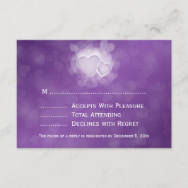 Elegante Hochzeiten UAWG Moderne Herzen Lila RSVP Karte