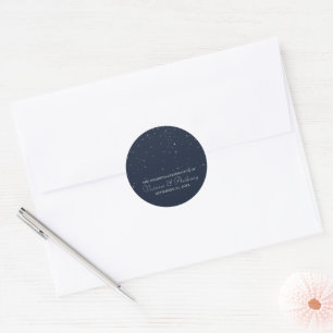 Elegante Hochzeiten von Navy & Silver Falling Star Runder Aufkleber