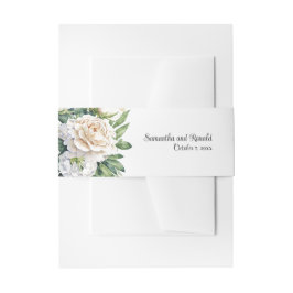 Elegante Hochzeiten von weißen Rosen und Peonies Einladungsbanderole