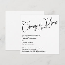 Elegante Hochzeitkarte "Planänderung" Einladung