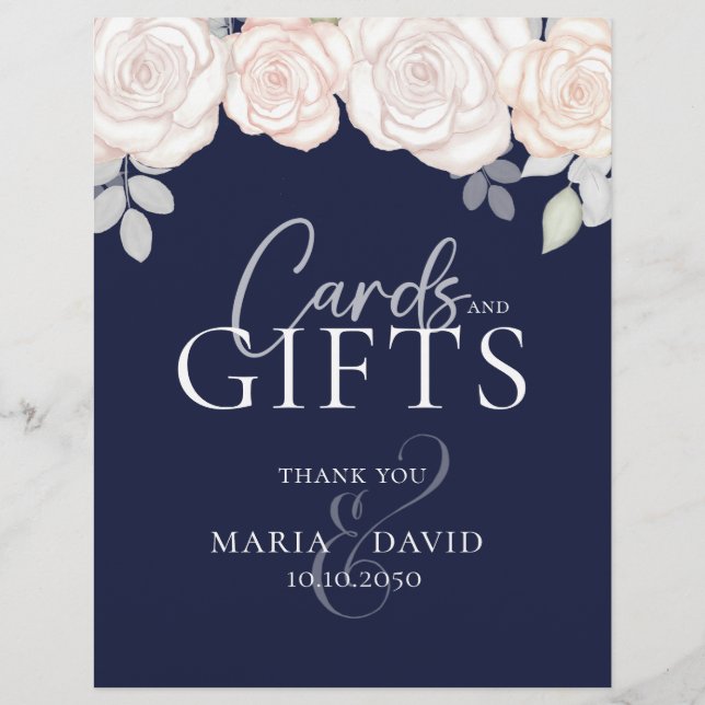 Elegante Hochzeitkarten und Geschenke signieren Ma Flyer (Vorne)