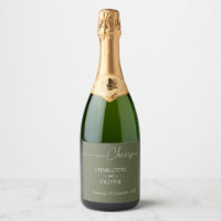 Elegante Hochzeits-Champagnerflaschen-Etikettenvor