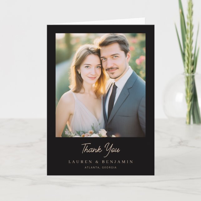 Elegante Hochzeits-Dankeskarten Dankeskarte (Vorderseite)