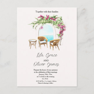 Elegante Hochzeits-Einladung Burning Bloom Postkarte