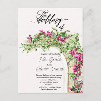Elegante Hochzeits-Einladung Burning Bloom Postkarte