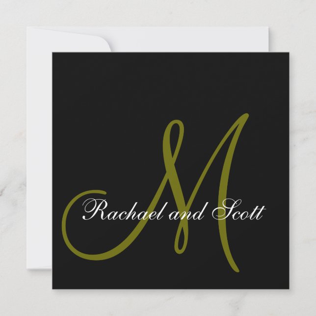 Elegante Hochzeits-Einladungs-Monogramm-Namen Einladung (Vorderseite)