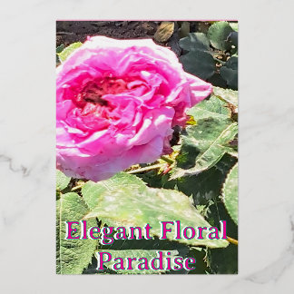 Elegante Hochzeits-Einladungsvorlage | Minimal Flo Folieneinladung